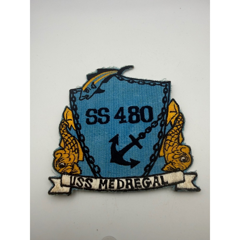 Vintage USS Medregal SS-480 Submarine Patch Navy Military Insignia Crest